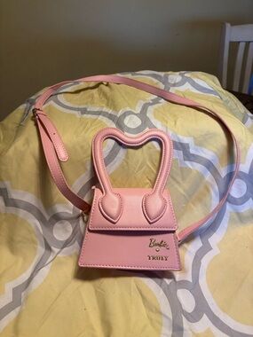 Disney Barbie 2022 Pink Heart-Handle  Crossbody Bag